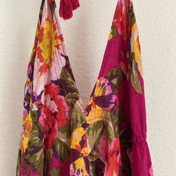 Miss Kitsch Ibiza Pink Floral Cotton Maxi Dress S - Picture 4 of 13